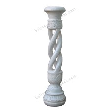 Wooden Pillar Candle Holder White Finish 80 cm