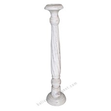 Wooden White Wash Pillar Candle Holder 100 cm