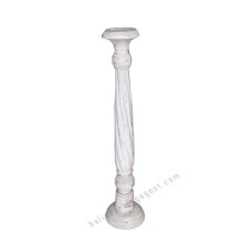 Wooden White Wash Pillar Candle Holder 80 cm