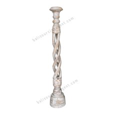 Wooden Pillar Candle Holder White Washed 100 cm