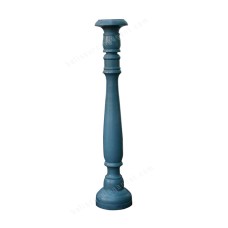 Wooden Pillar Candle Holder Dark Blue Finish 80 cm