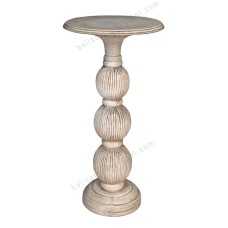 Wooden Candle Holder Antique White Finish 80 cm