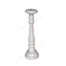 Wooden Pillar Candle Holder Whitewash Finish 50 cm