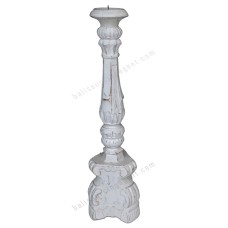 Wooden Pillar Candle Holder White Finish 100 cm