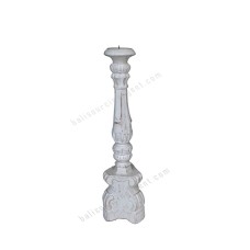 Wooden Pillar Candle Holder White Finish 50 cm