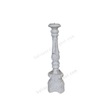 Wooden Pillar Candle Holder White Finish 40 cm