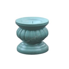 Wooden Candle Holder Light Blue Finish 12 cm