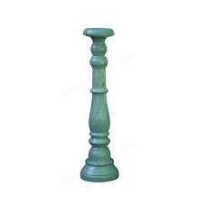 Wooden Pillar Candle Holder Light Blue Finish 40 cm