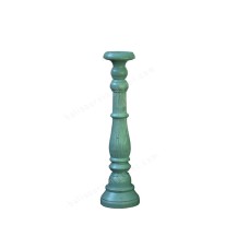 Wooden Pillar Candle Holder Light Blue Finish 30 cm