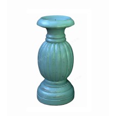 Wooden Candle Holder Light Blue Finish 25 cm