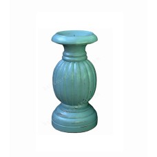 Wooden Candle Holder Light Blue Painted 20 cm