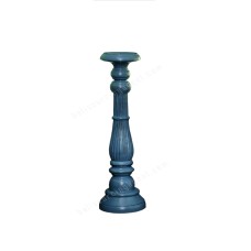 Wooden Pillar Candle Holder Dark Blue Finish 30 cm