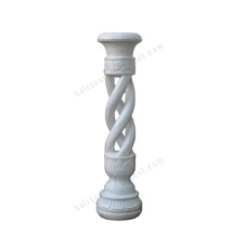 Wooden Painted White Pillar Candle Holder 60 cm