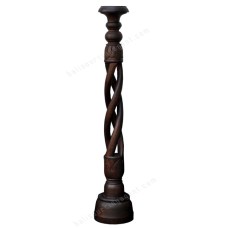 Wooden Pillar Candle Holder Antique Brown 100 cm