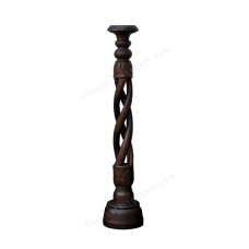 Wooden Antique Brown Pillar Candle Holder 80 cm