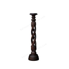 Wooden Antique Brown Pillar Candle Holder 60 cm