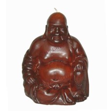 Candle Dark Brown Paint Sitting Monk 15 cm