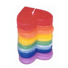 Candle Rainbow Dye Stacking Hearts 7 cm