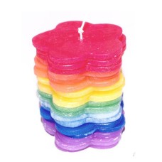 Candle Rainbow Dye Stacking Daisy 9 cm