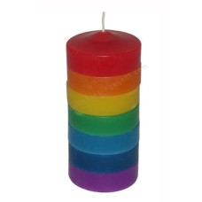 Stacking Candle Tower Rainbow Dye 15 cm