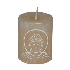 Votive Candle Ivory White Wash Buddha 5 cm