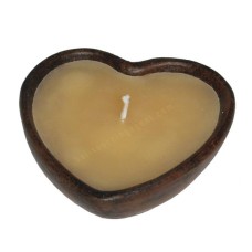 Ceramic Candle Heart Ivory Dye Vanilla Scented 11 cm