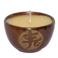 Ceramic Candle Ivory Dye Cinnamon Scented 9 cm