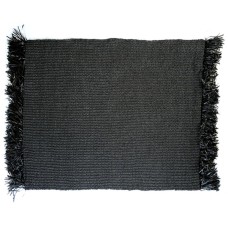 Woven Straw Grass Rectangular Rug Black 240 cm