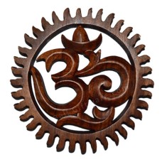 Carved Framed OM Symbol Wall Relief