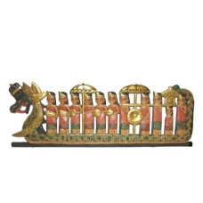 Wooden Hanging Golden Dragon Boat Procession 80 cm