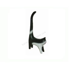 Wooden Mini Cat Long Tail Black White 20 cm