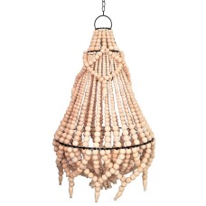 Wooden Bead Chandelier Cream 40 cm