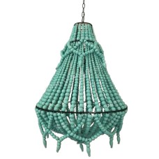 Wooden Bead Chandelier Green Tosca 50 cm