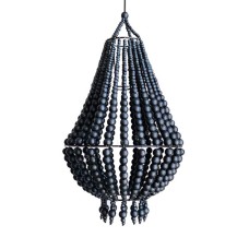 Wooden Bead Chandelier Black 30 cm