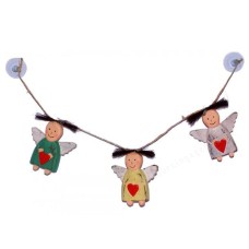 Wooden Hanging 3 Angels Ornament 7 cm