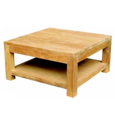 Teak Coffee Table Square Single Shelf