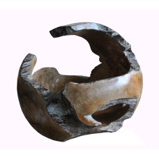 Reclaimed Root Teak Half Ball Irregular Shape 40 cm