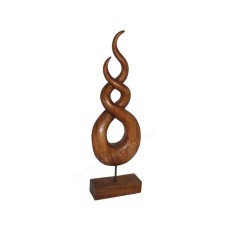 Wooden Brown Abstract Twisted With Stand 50 cm