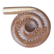 Brown Orange White Dots Spiral Didgeridoo 35 cm