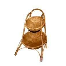 Rattan Baskets Display Stand Light Brown 65 cm