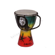 Wooden Djembe Drum Bob Marley Jamaica 50 cm