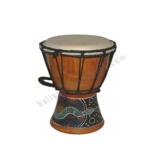 Wooden Djembe Drum Green Painted Snake 20 cm