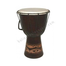 Wooden Djembe Drum Dark Brown Carved 50 cm