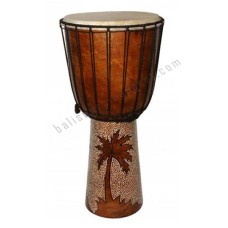 Wooden Djembe Drum Brown Painted Palm 70 cm