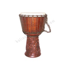 Wooden Brown Djembe Drum Carved Dragon 40 cm