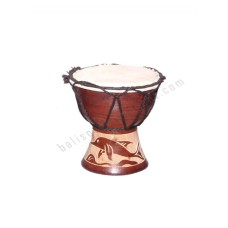 Wooden Brown Djembe Drum Carved Dolphin 15 cm