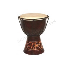 Wooden Dark Brown Djembe Drum Carved 40 cm