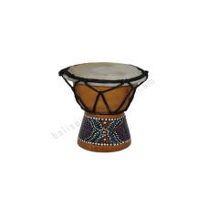 Wooden Natural Brown Djembe Drum Dots Painted 12 cm