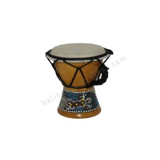 Wooden Natural Brown Djembe Drum Gecko Motif 12 cm