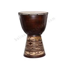 Wooden Dark Brown Djembe Drum Classic Carved 40 cm